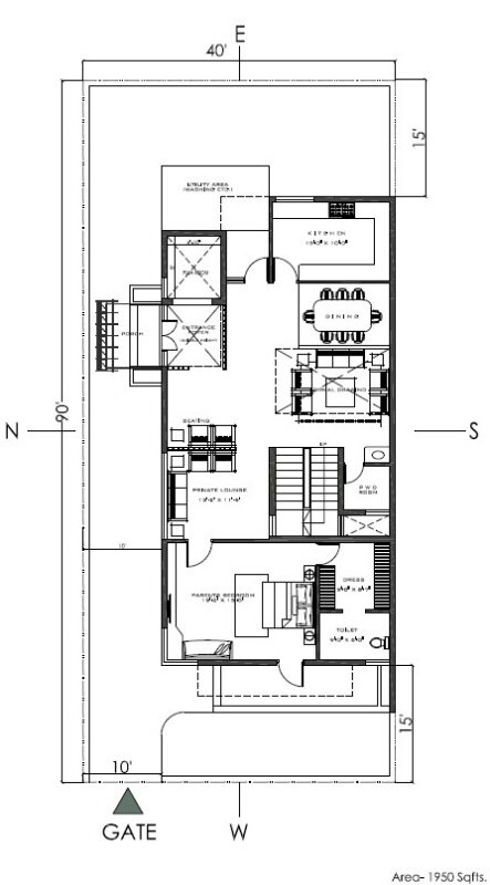 3 Bed room, 2 floors- Villa plans