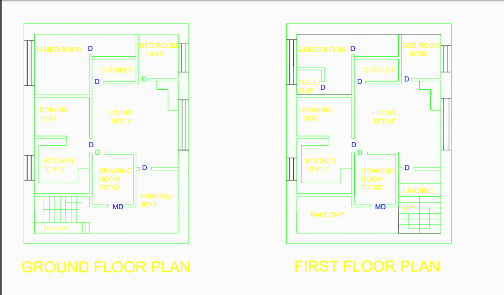 Ground + First floor
