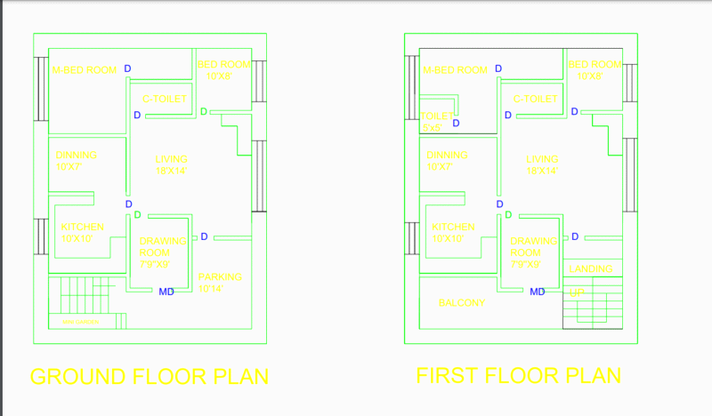 Ground + First floor