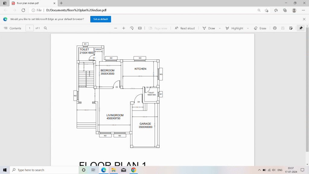G+3 ORIENTED INDIAN – WESTBENGAL STATE LIKE FLOOR PLAN PDF