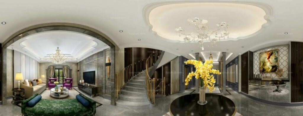 Hall & Living room 3D Interior Design