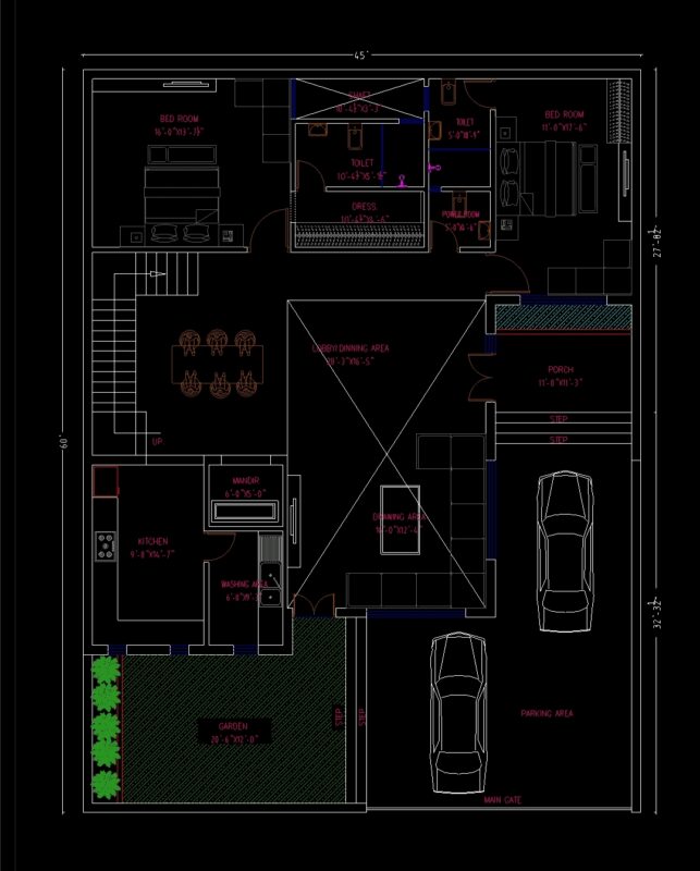 45 X 60 Residential Plan