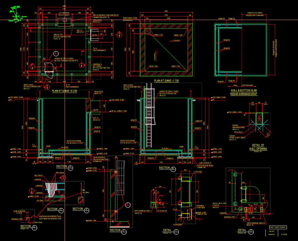 Standard Structural Detail for Steel Cage Ladder & Safety Hoops